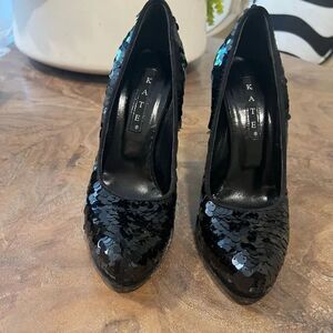 Kate by Ferrari Black Sequin Women's Shoes size 37 (7)